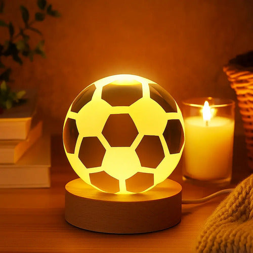 Lampara Veladora Bola Cristal Luz Led 3d Usb Galaxia Pelota