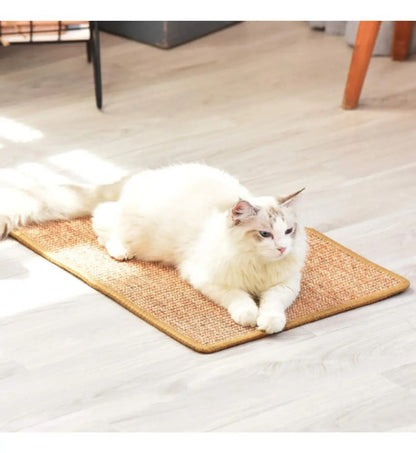 Alfombra Para Mascota Gato Rascador Con Pelotita Pelota Marrón
