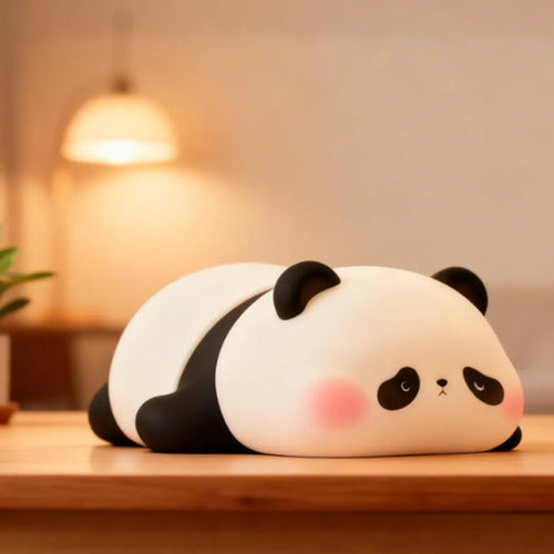 Luz Veladora De Noche Panda De Silicona Blanco