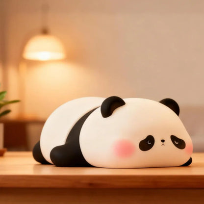 Luz Veladora De Noche Panda De Silicona Blanco