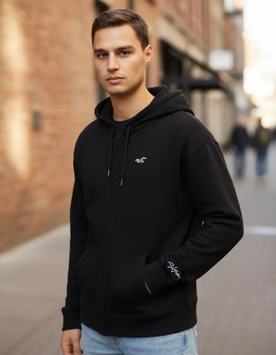 Campera Hollister By Abercrombie Logo Chico Lisa