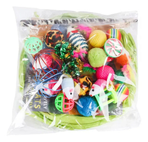 Pack 21 Juguetes Para Gatos Y Gatitos Túnel Rascador Varita