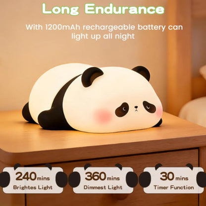 Luz Veladora De Noche Panda De Silicona Blanco
