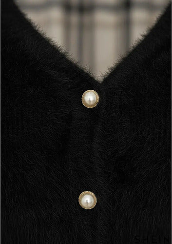 Sweater Cardigan Dama Shein Negro S