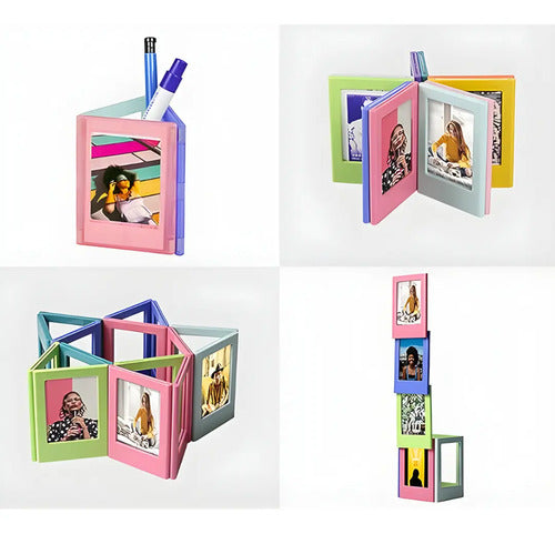 Set De 10 Marcos De Fotos Magnéticos Para Instax Mini 9/11/1 Multicolor Liso