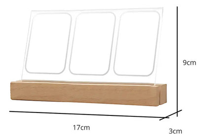 Porta Retratos Decorativa Madera Luz Led Ideal Para Fotos Beige