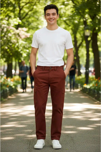 Pantalón Cargo Hollister By Abercrombie Terracota 30