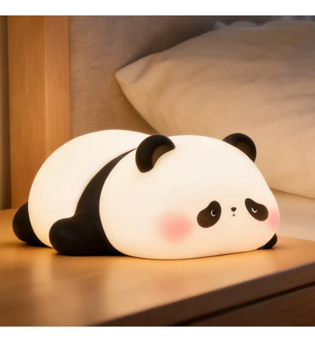 Luz Veladora De Noche Panda De Silicona Blanco