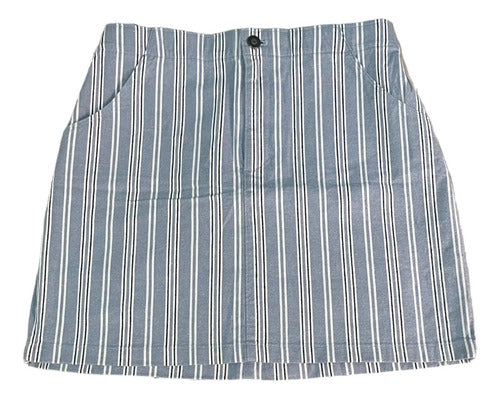 Pollera Dama Hollister Con Moños Turquesa M