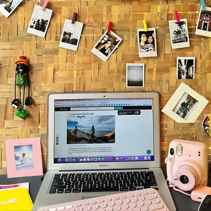 Pack 10 Marco De Foto Instax Colgante Cuerda Palillo Arcoíris