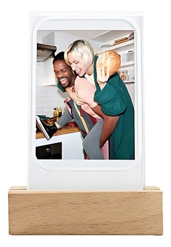 Portarretrato Luz Led Para Instax Fujifilm Beige Lisa