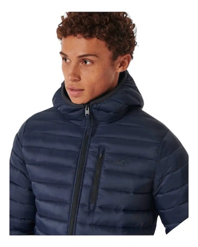Campera De Abrigo Acolchonada Logo Hollister By Abercrombie Azul Oscuro Xl