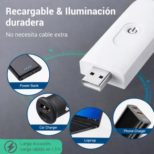 Lampara De Lectura Para Libro Luz Led Clip Blanco