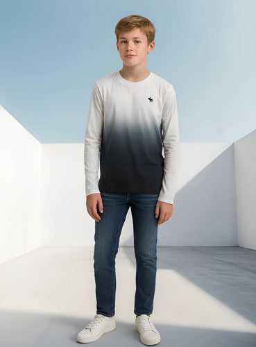 Remera Abercrombie Kids Niño Varón Degrade Moderna
