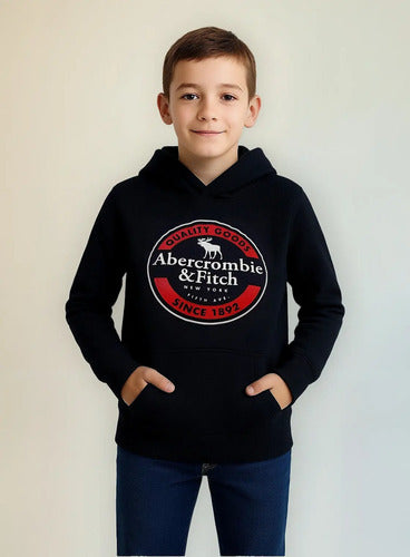Canguro Hoodie Abercrombie Kids Niño Estampa Pecho Moderno