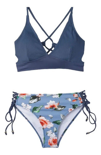 Bikini Dos Piezas Estampado Playa Flores Cupshe Nuevo Comodo