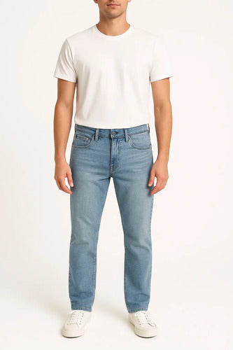 Pantalon Jean Recto Hollister By Abercrombie Hombre Nuevo Azul Acero Liso 34