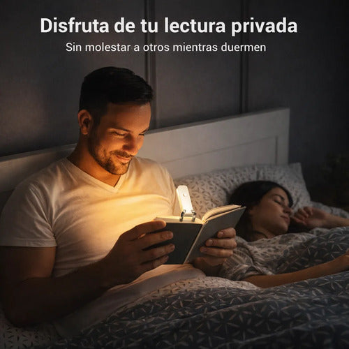 Lampara De Lectura Para Libro Luz Led Clip Blanco