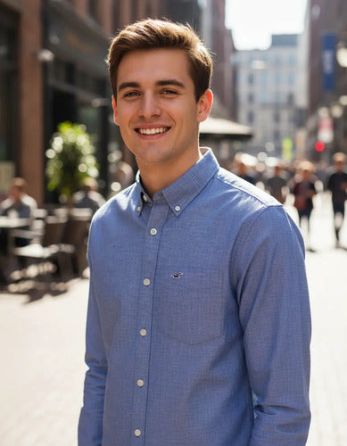 Camisa Hollister By Abercrombie Lisa Con Logo Bordo