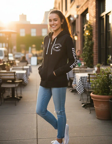 Hoodie Hollister By Abercrombie Estampado Para Dama