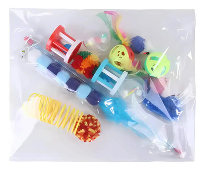 Pack 14 Juguetes Para Gatos Y Gatitos Varita Pelotita Raton Multicolor