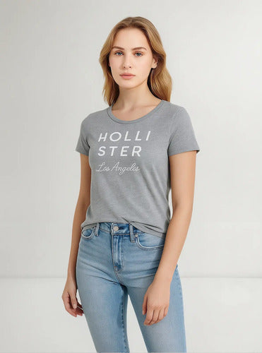Remera Dama Hollister Estampada Redonda