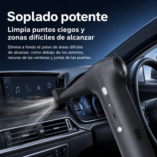 Sopladora Aspiradora Inalámbrica 2 En 1 Pc Auto 130000 Rpm Negro