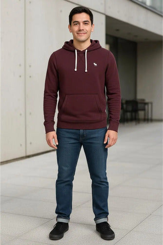 Camiseta Con Capucha Hollister By Abercrombie Bordó M