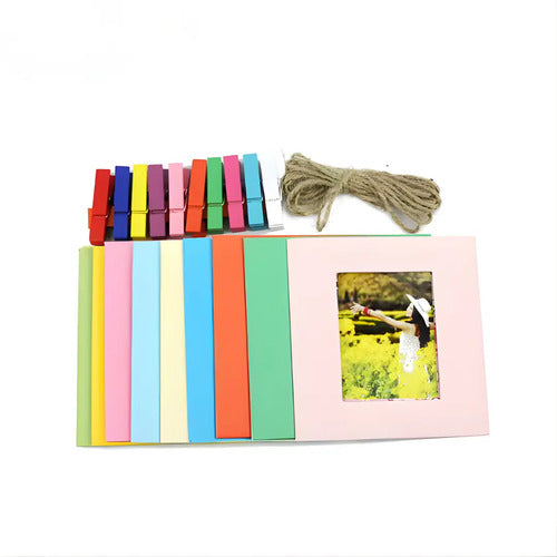 Pack 10 Marco De Foto Instax Colgante Cuerda Palillo Arcoíris