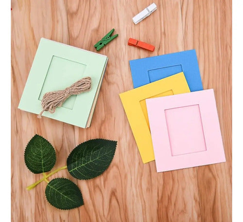 Pack 10 Marco De Foto Instax Colgante Cuerda Palillo Arcoíris