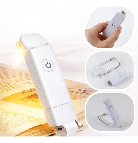 Lampara De Lectura Para Libro Luz Led Clip Blanco
