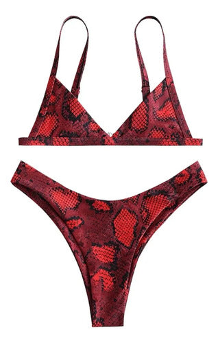 Malla Bikini Zaful Playa Baño Nueva 2 Piezas Animal Print