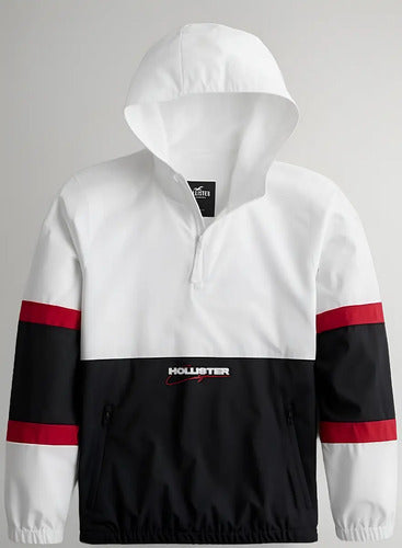Camperas Rompeviento Hollister Media Cremallera Negro S